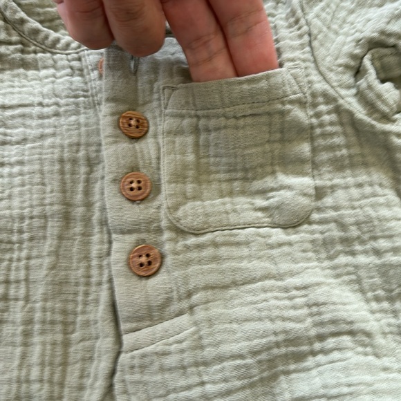 Okie‎ Dokie✨Romper Boys ✨Sz: 9M ❤️Green✨Short Sleeve✨ - Picture 6 of 6